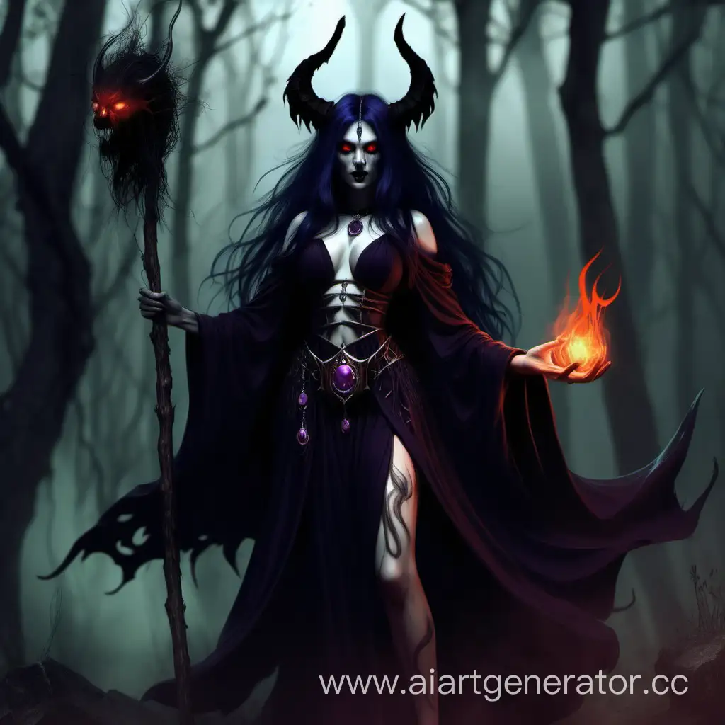 Dark-Druid-Witch-Summoning-Servant-of-Darkness-Demon