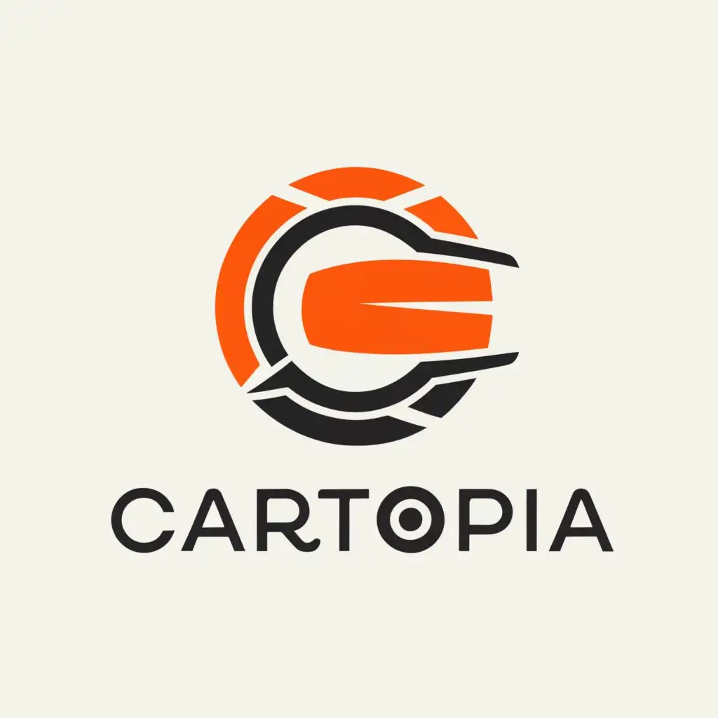 a logo design,with the text "Cartopia", main symbol:logo for our car dealership,Minimalistic,clear background