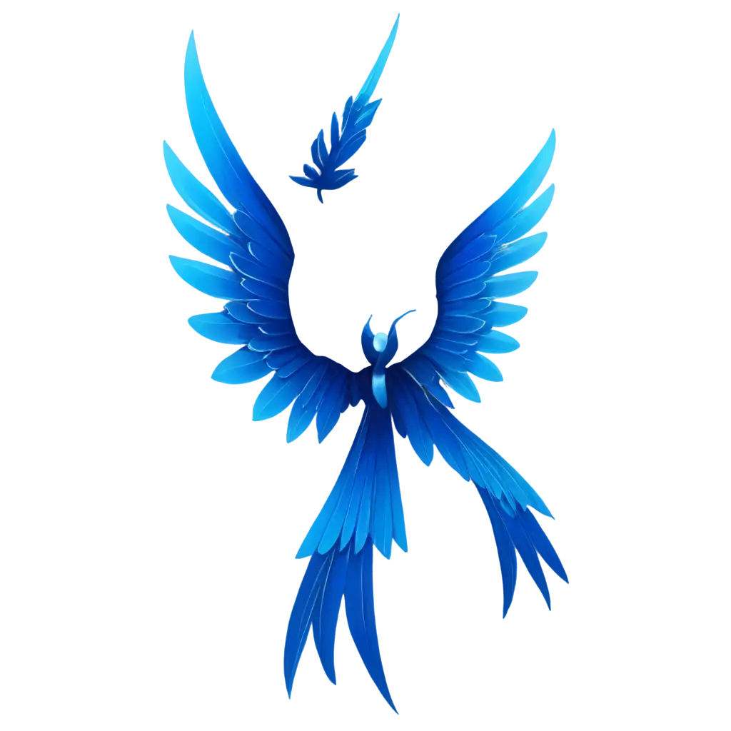 Синяя сакура с крыльями