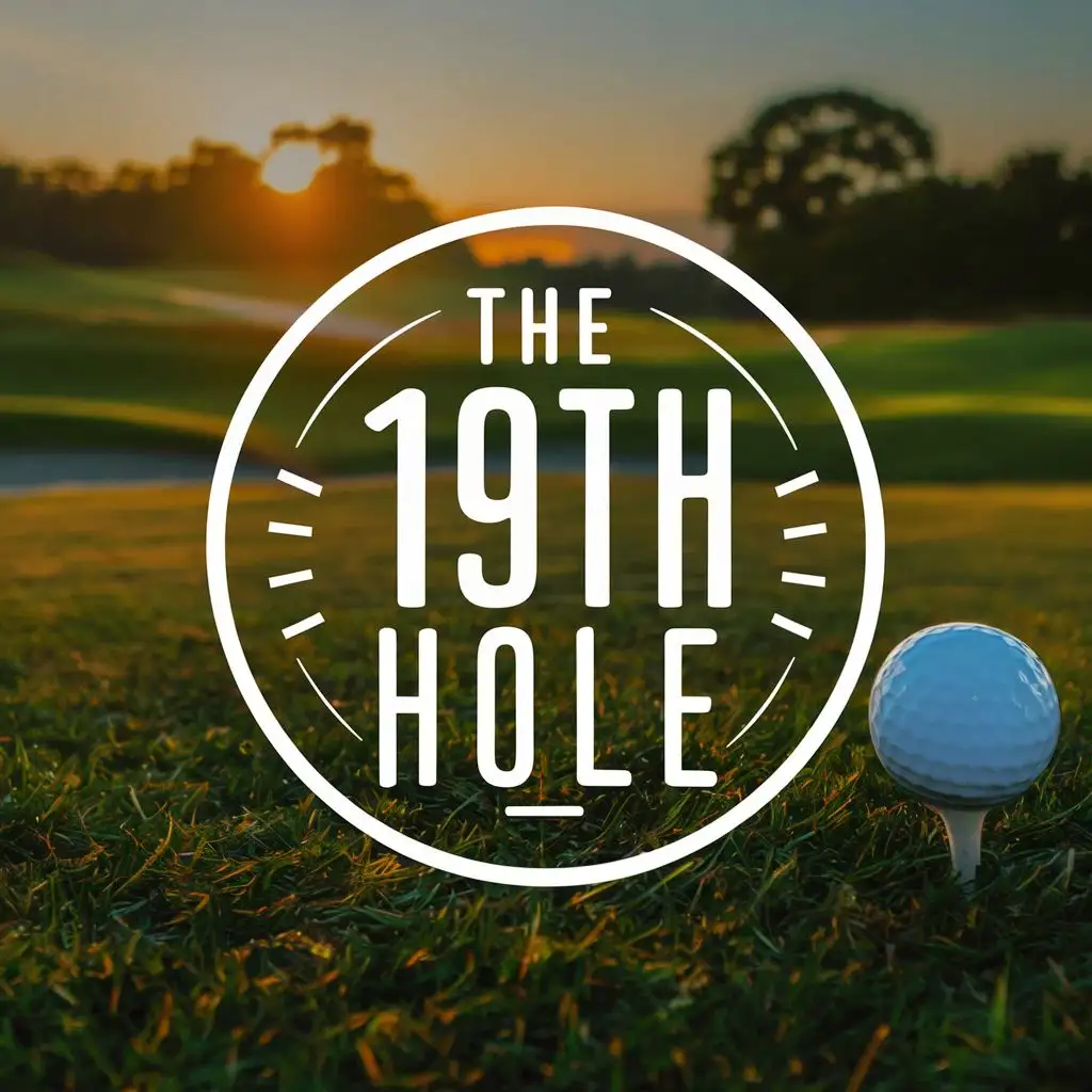 logo, golf, beer, with the text "The 19th Hole", typography, be used in Restaurant industry