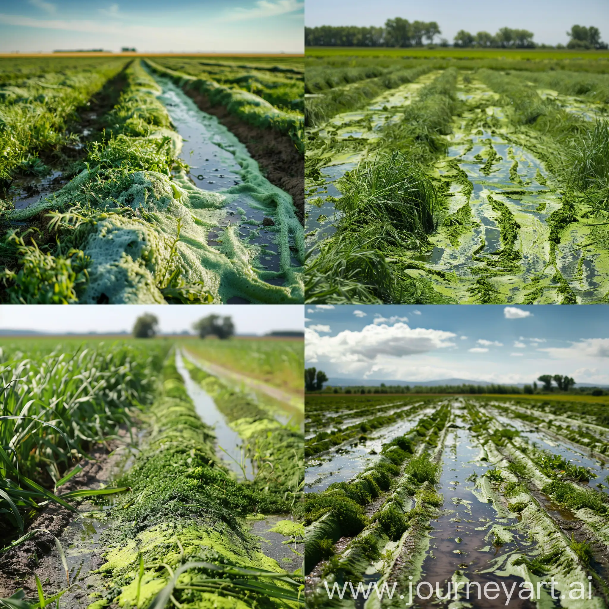 Vibrant-Algae-Fertilizer-Enriching-Agricultural-Field