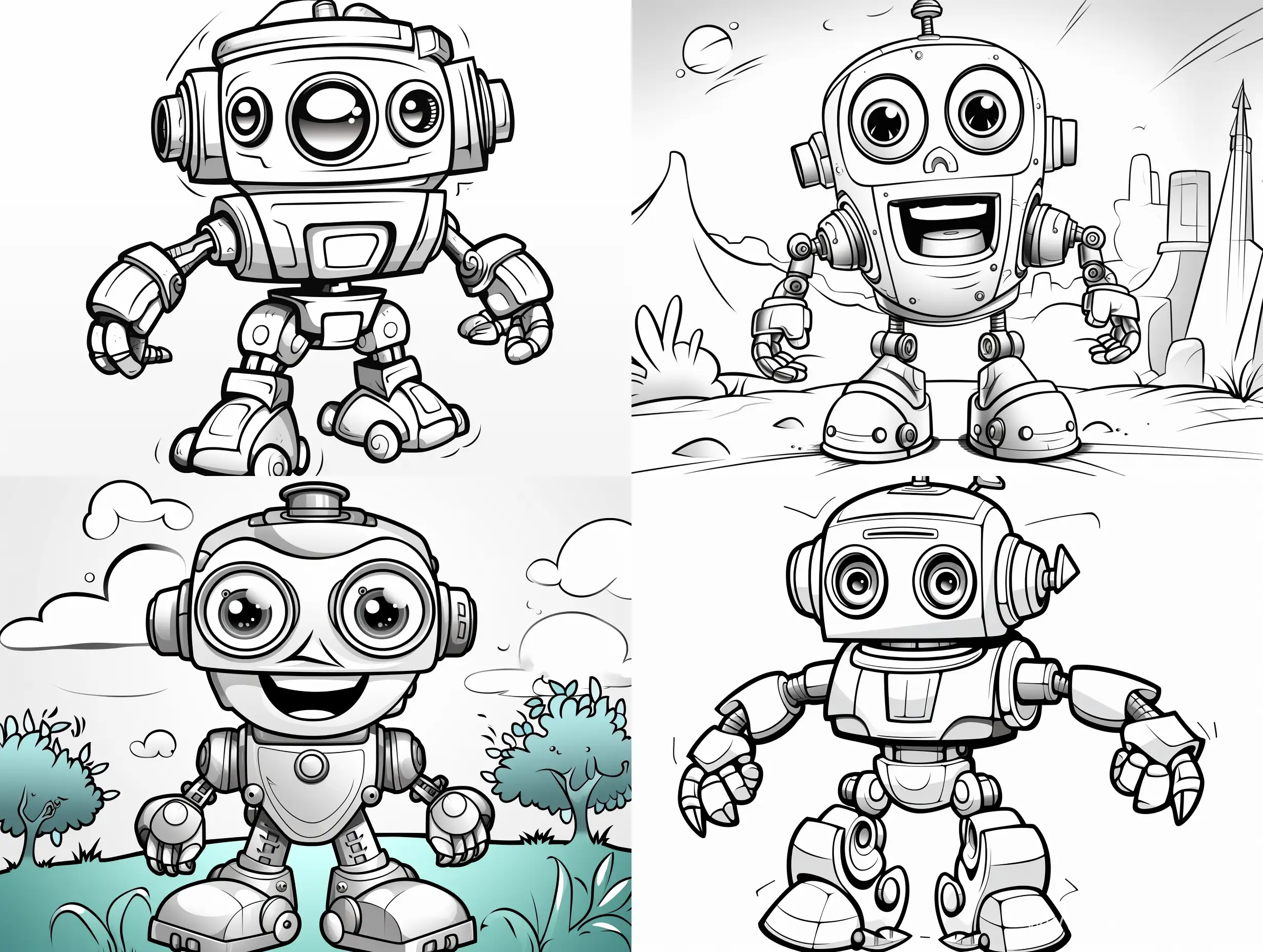 Cheerful-Robot-Cartoon-Coloring-Page