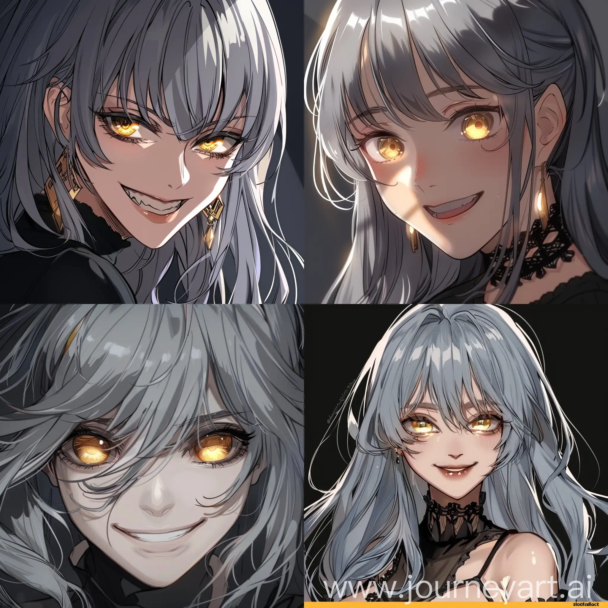 Smiling-GreyHaired-Woman-with-Gold-Eyes-Anime-Manhwa-Character-Portrait