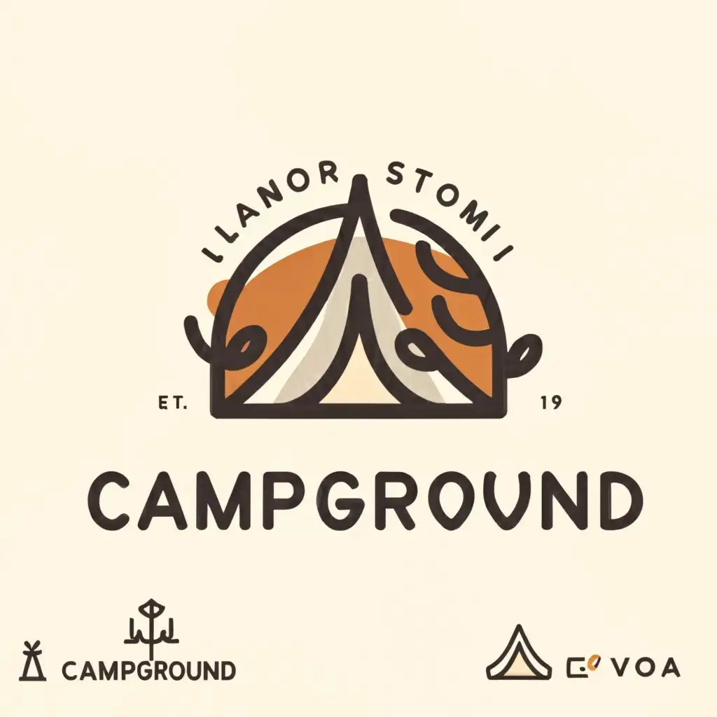 a logo design,with the text "test", main symbol:generate a similar image for a campground. A in the shape of A, it must be a logo as simple as possible in the style of Airbnb,Moderate,clear background