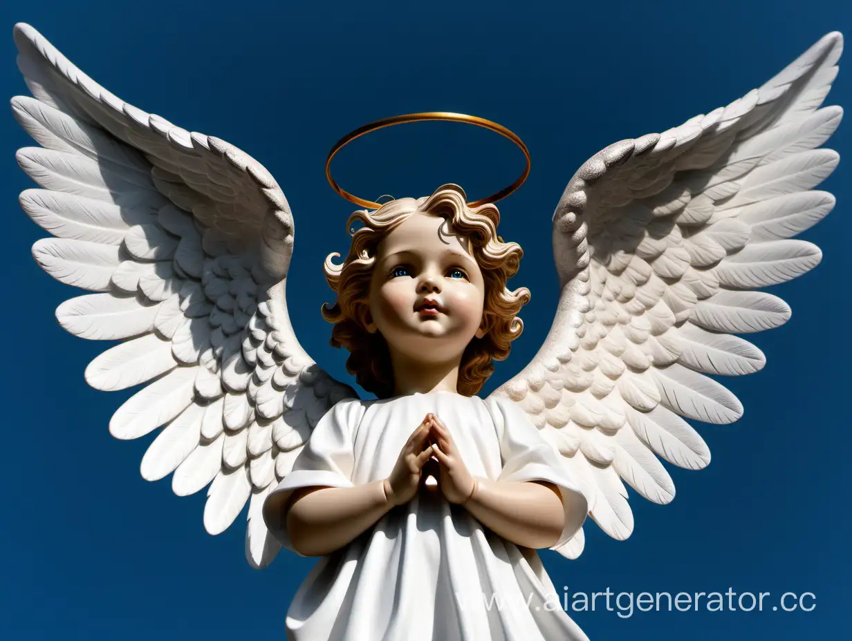 Heavenly-White-Angel-with-Wings-Watching-Over-Little-People-on-Earth