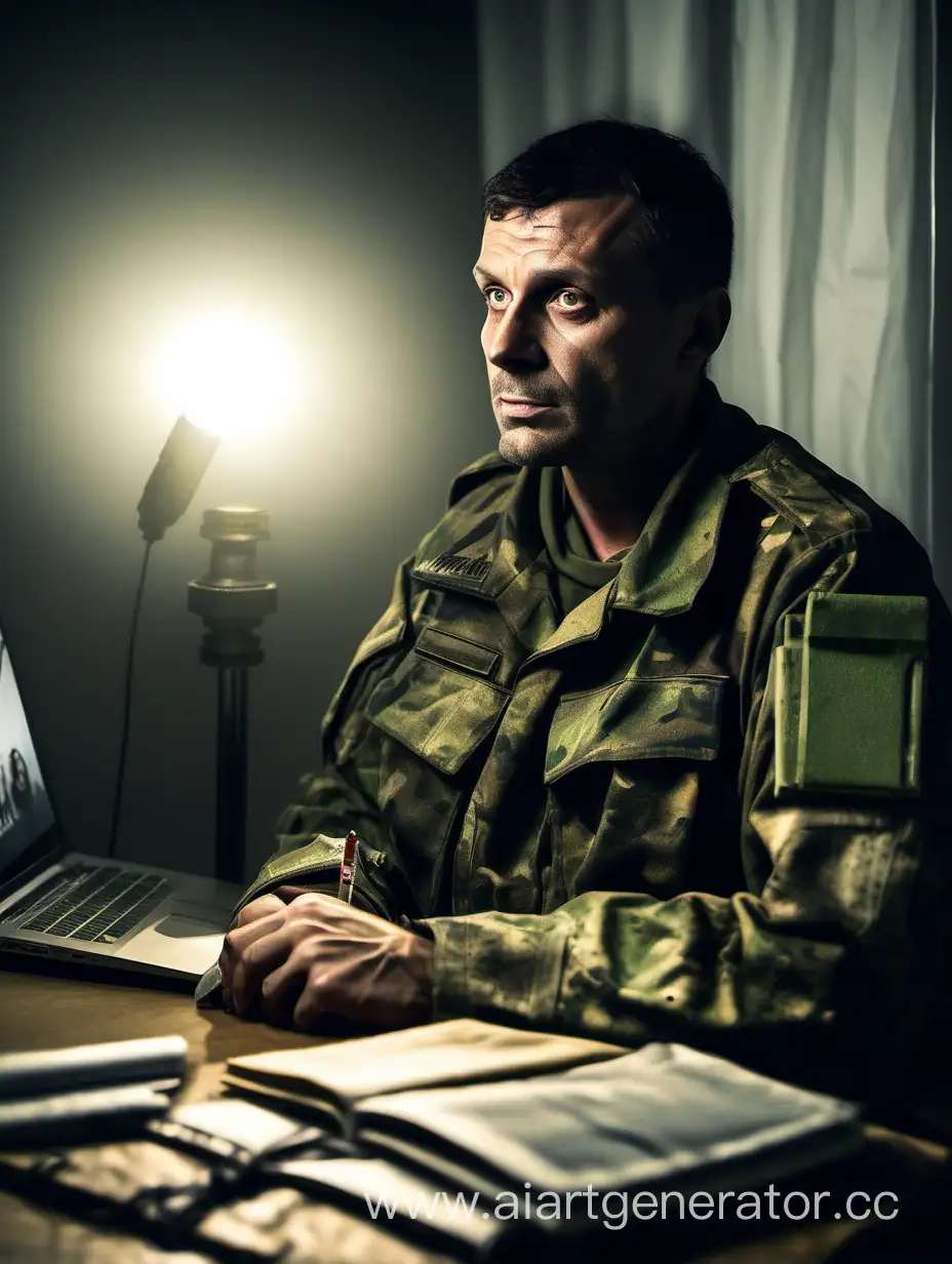 Ukrainian-Military-Man-in-Moonlit-Room-with-Laptop