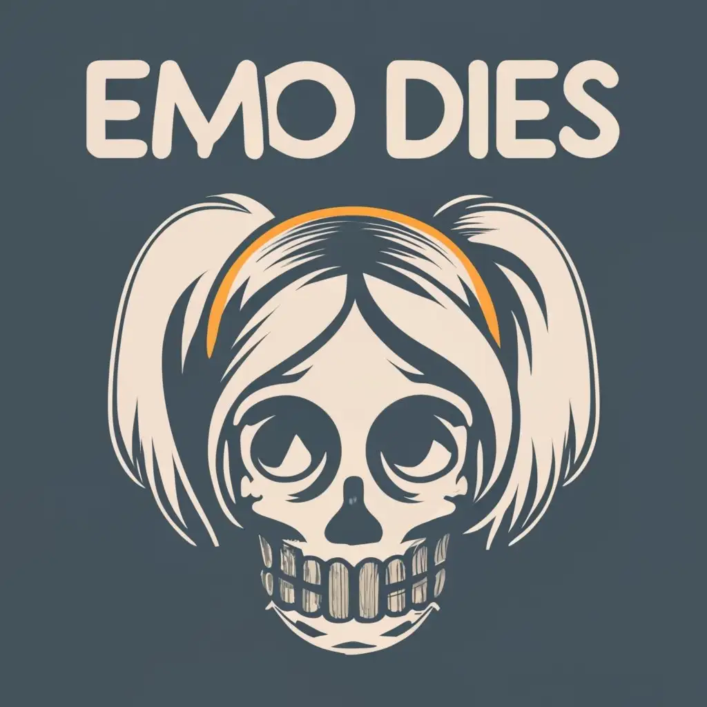 LOGO-Design-For-Emo-Dies-Edgy-Skull-Symbol-with-Typography-for-Retail-Industry