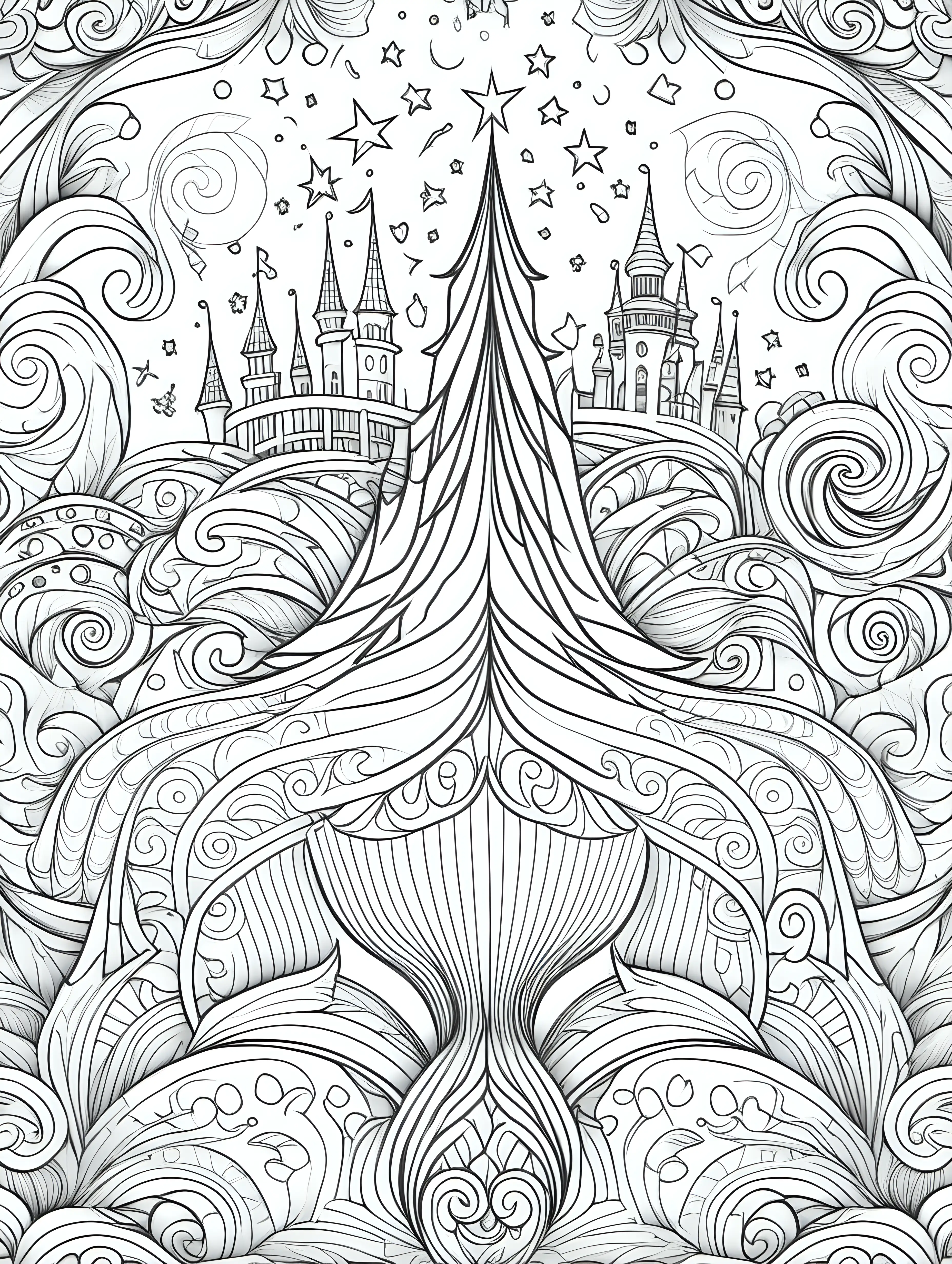 Enchanting Magical Pattern for Adult Coloring Book
