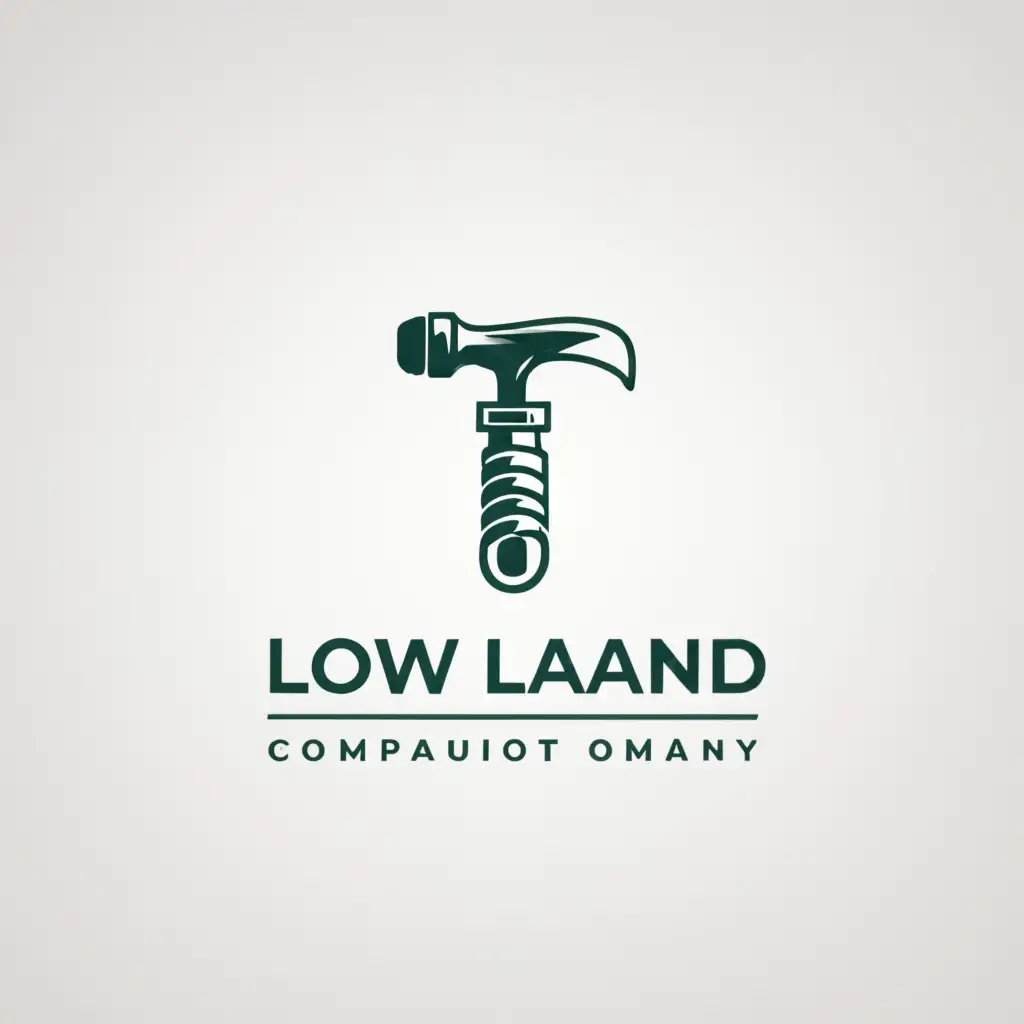 a logo design,with the text "Construction company "Low Land"", main symbol:hammer and saw,Moderate,be used in Construction industry,clear background
