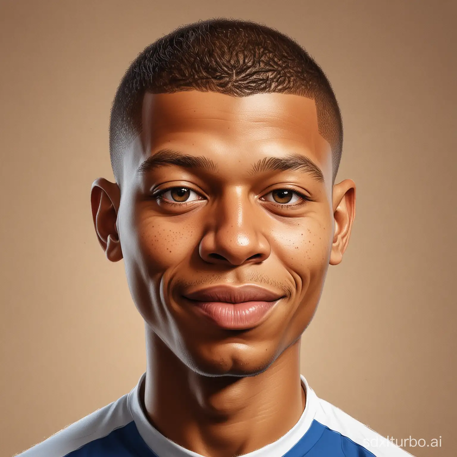 Caricature of a French football player Mbappe

