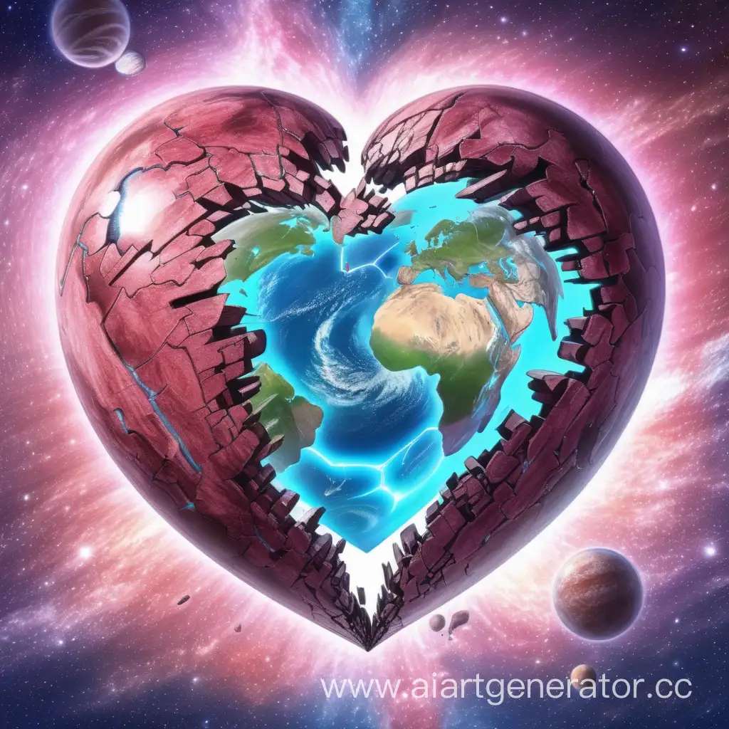 AnimeStyle-HeartShaped-Planet-Shattering-Art