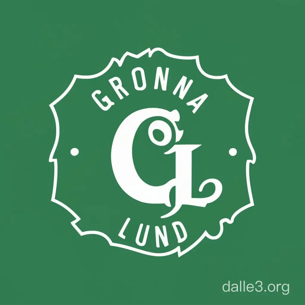 Logo for city, name is Grona Lund, green background