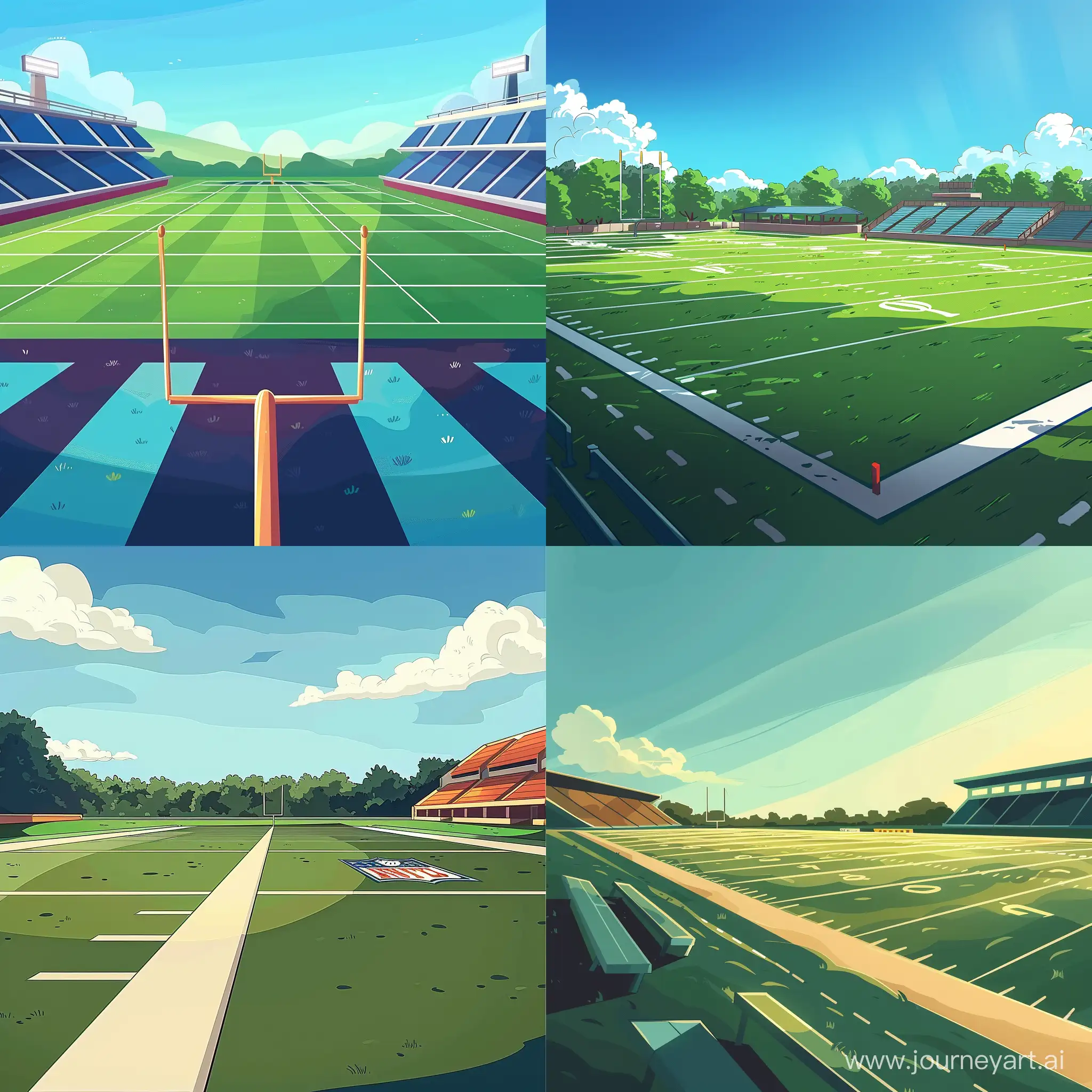 A two-dimensional cartoon football field from a side view.":: --aspect 1:1 --version 6 --quality 1 