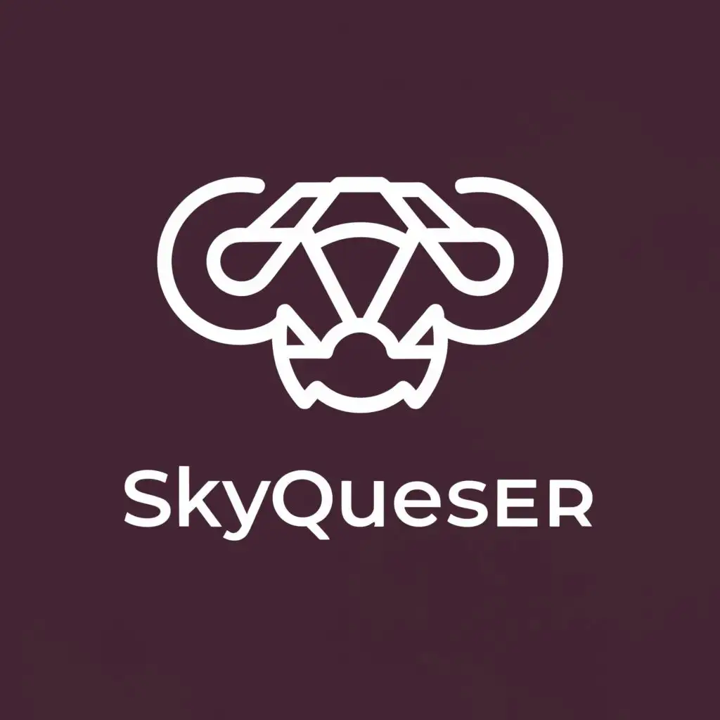 a logo design,with the text "SkyQuester", main symbol:Drone,Minimalistic,clear background
