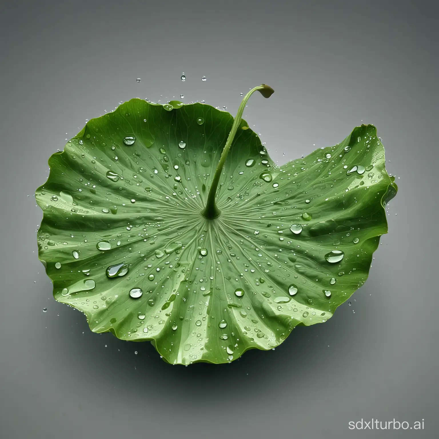 ThreeDimensional-Lotus-Leaf-with-Droplets-Natural-Beauty-Concept