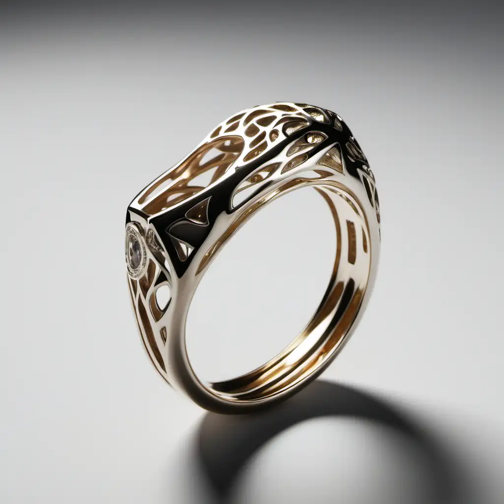 Elegant Gold Ring with Intricate Bodyinspired Aesthetics