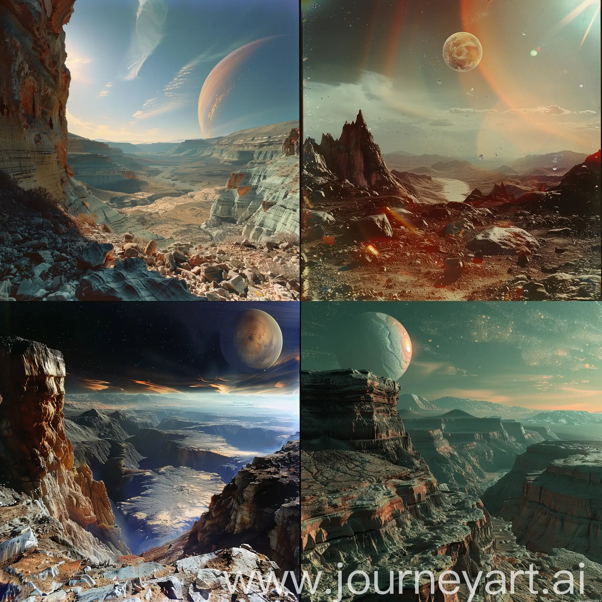 an 26mm photo of a breathtaking landscape from an alien planet, that is far away from earth