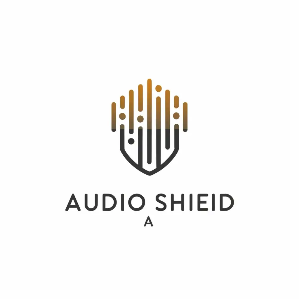 a logo design,with the text "audio shield ai", main symbol:sound wave in the shape of shield,Minimalistic,be used in Technology industry,clear background