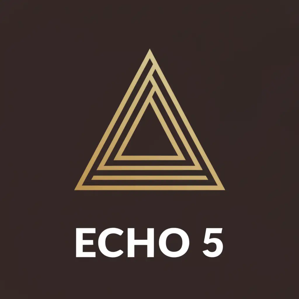 a logo design,with the text 'echo 5', main symbol:thin triangle that continues inside white on black, elegant ,Moderate,clear background with a beige graduation color