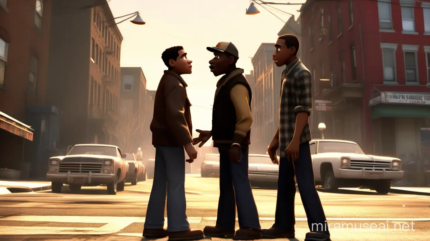Urban Confrontation Intense Exchange Between Two African American Men