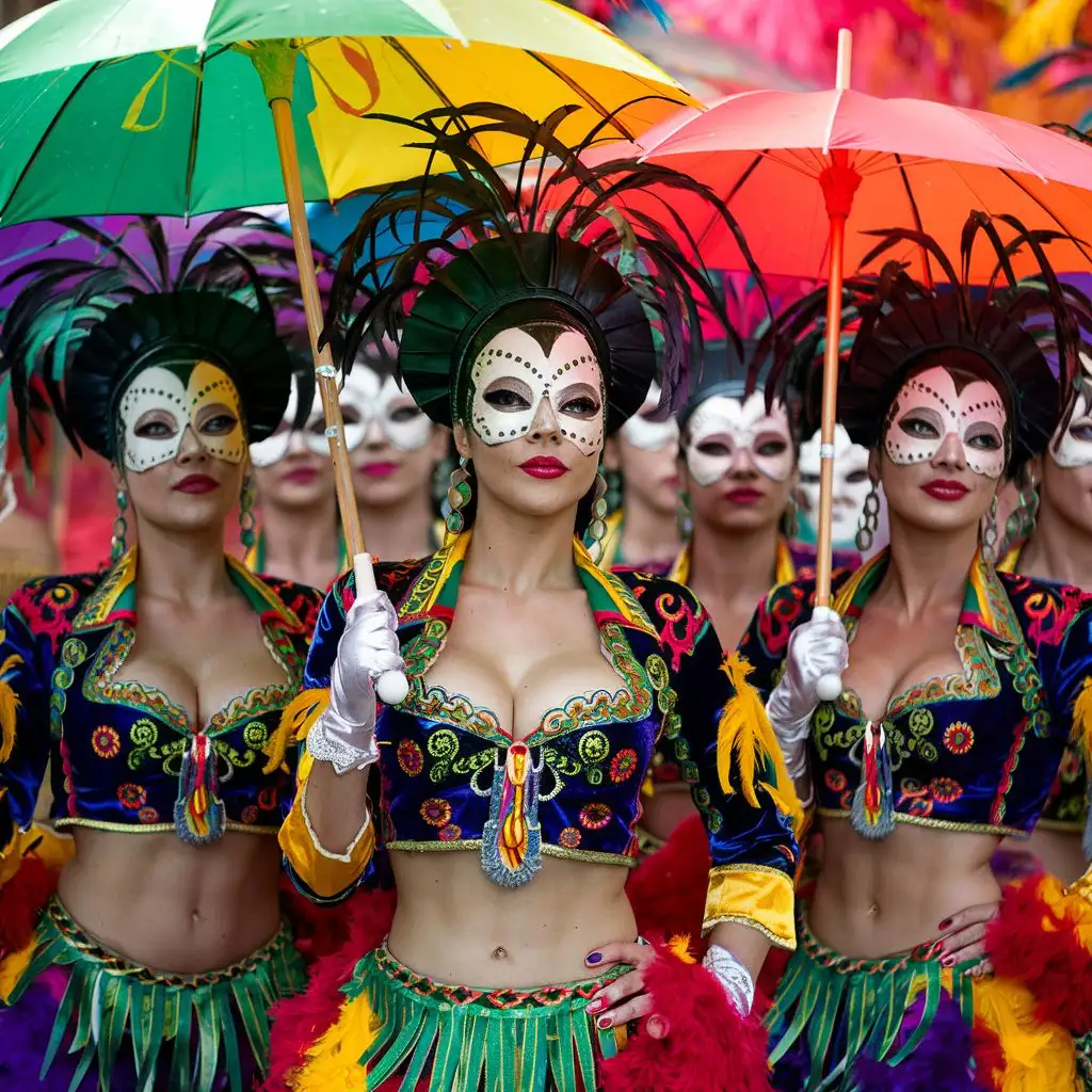 Brazilian Women Wearing Storm Masks in a GangLike Formation