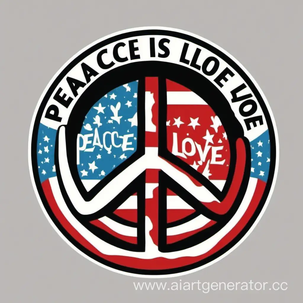 peace is love logo fot t shirt american style