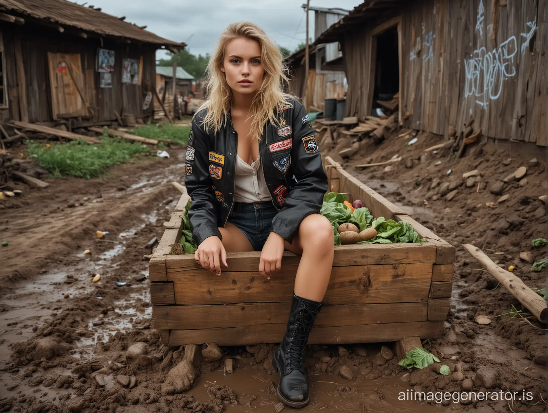 Blonde-Rebellious-SurferStyle-Woman-Stirring-Food-in-Old-Russian-Village
