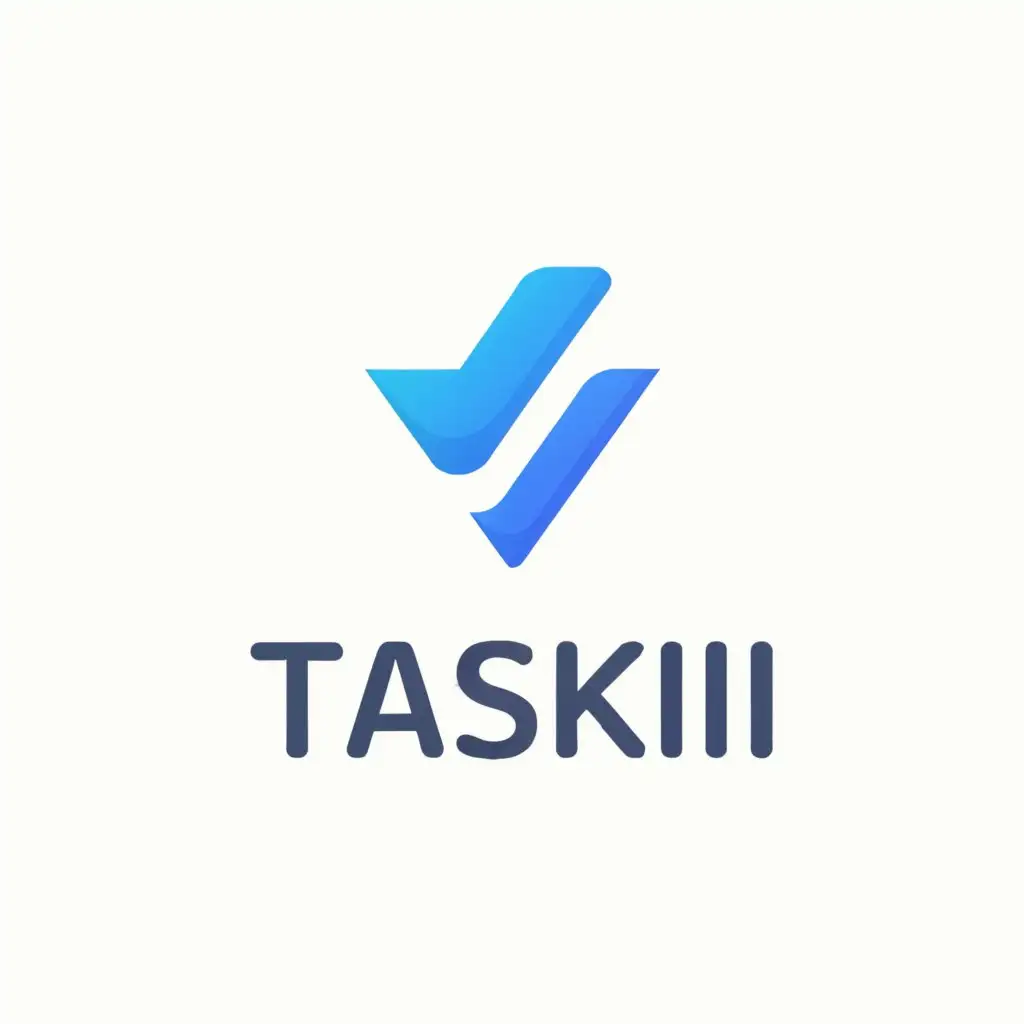 a logo design,with the text "Taskiii", main symbol:task/order/managment/done/blue symbol/capital first letter,Moderate,be used in Technology industry,clear background