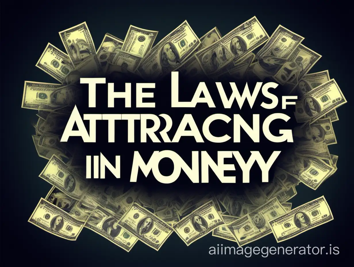The laws of attracting money in dark background