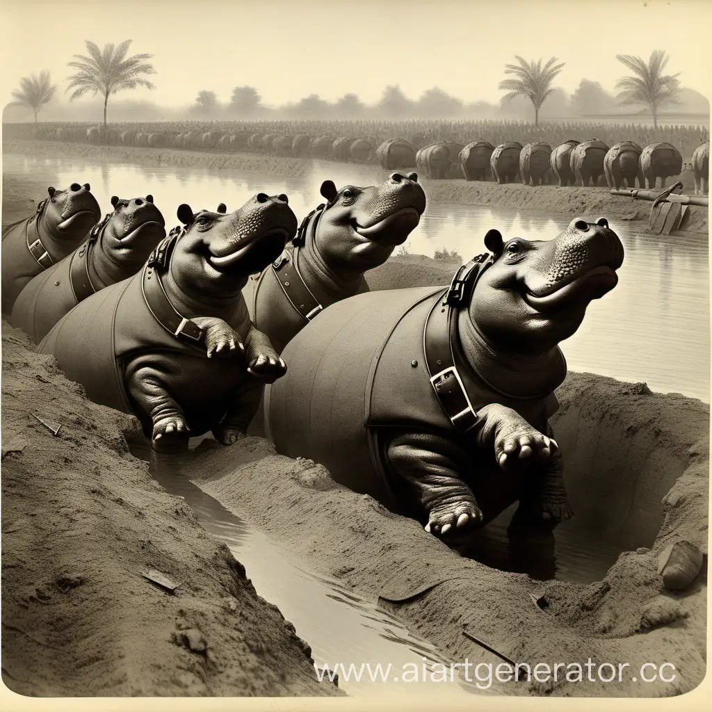 Hippopotamus-Warfare-in-Trenches-Fierce-Battle-Scenes