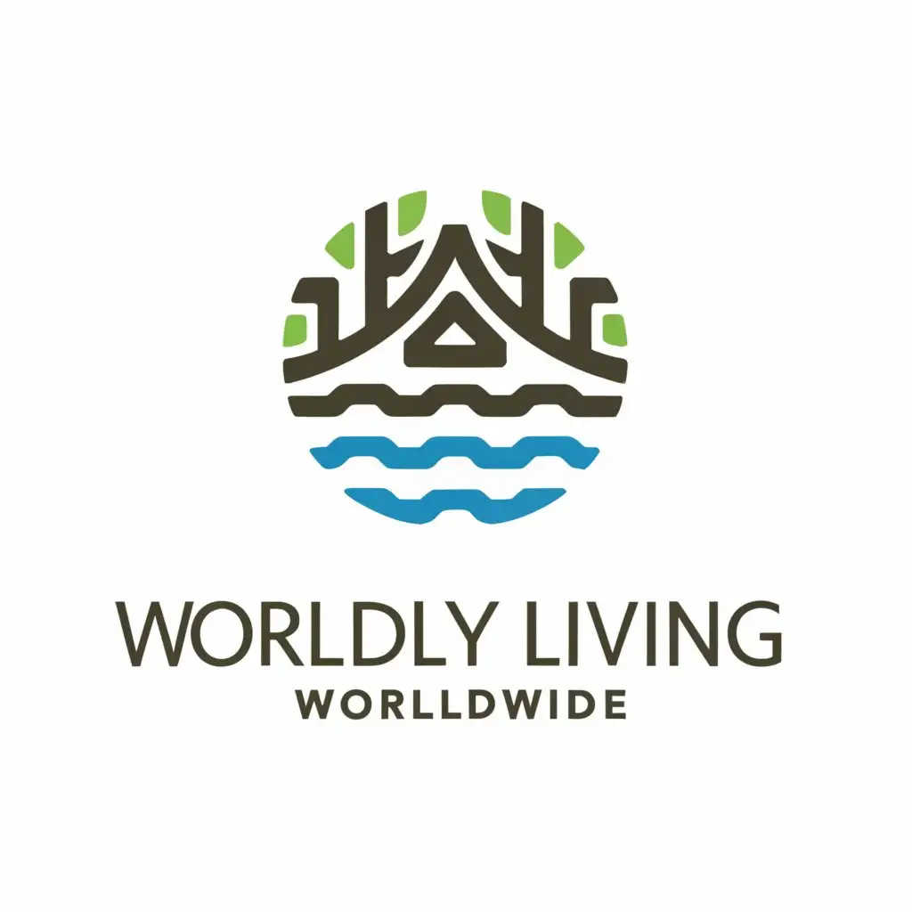 a logo design,with the text "Worldly Living Worldwide", main symbol:woods, water, sky,Moderate,be used in Home Family industry,clear background