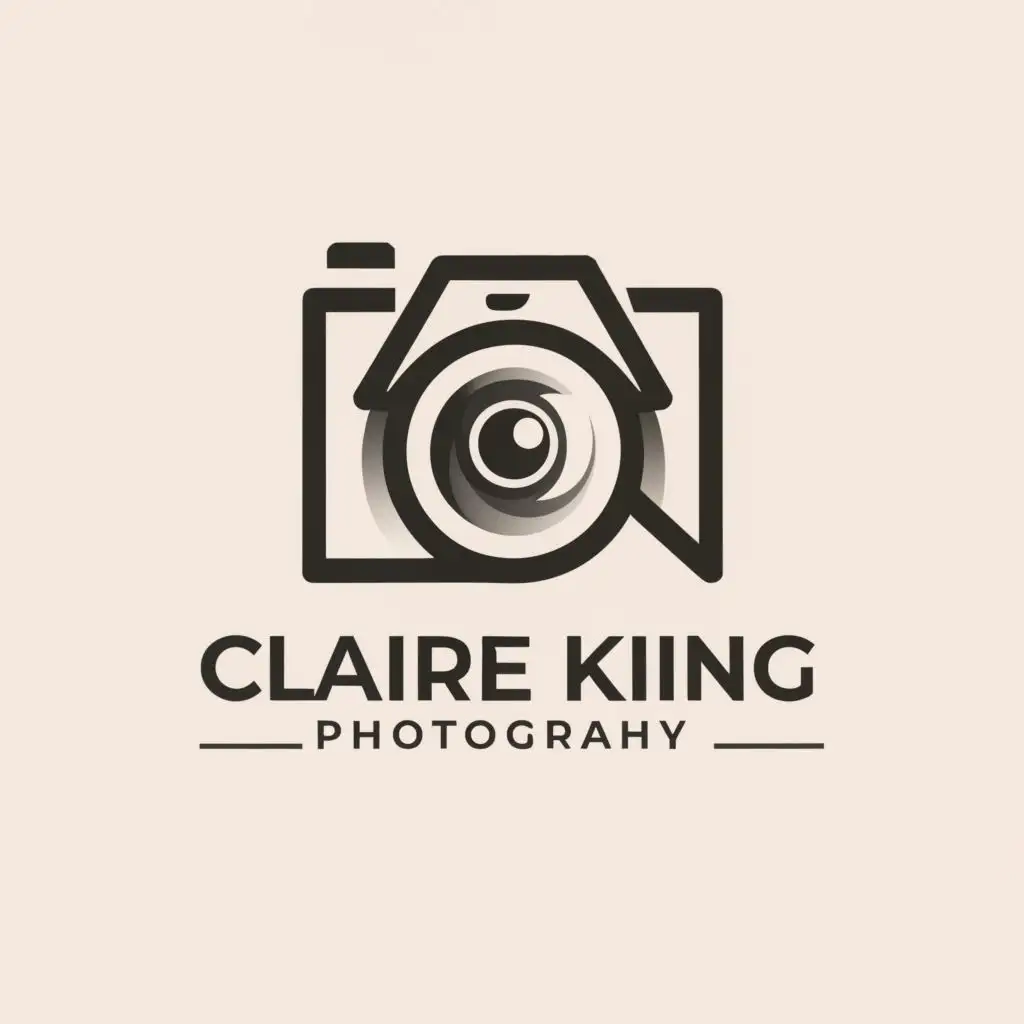 a logo design,with the text "Claire King Photography", main symbol:camera,complex,clear background