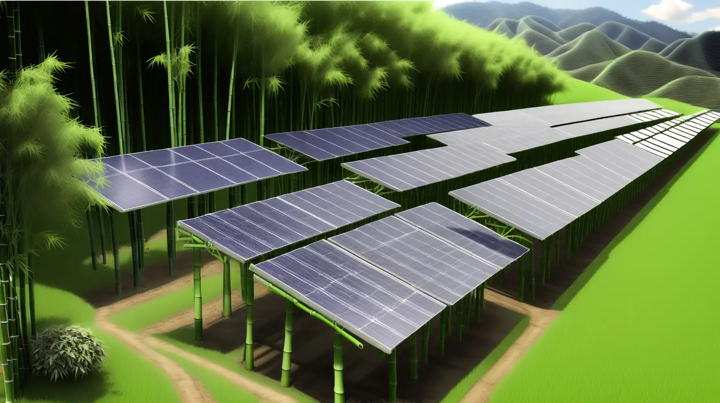 philippine green hill side bamboo solar plant

