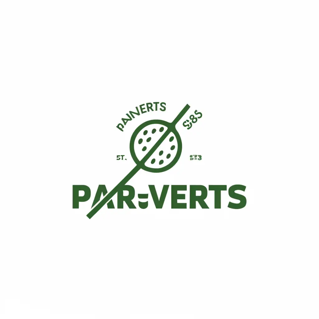 a logo design,with the text "PAR-VERTS", main symbol:Golf Ball that is drunk,Moderate,be used in Sports Fitness industry,clear background