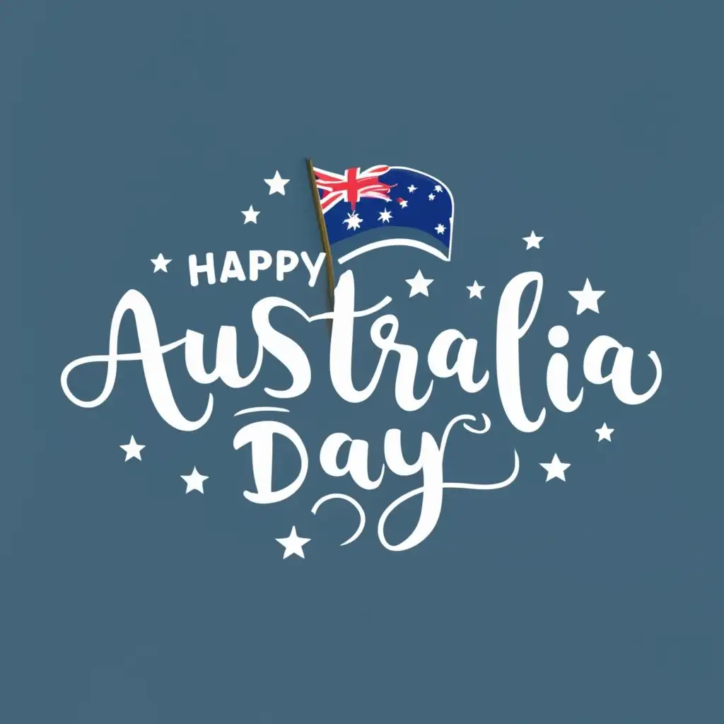 logo, Australia flag, with the text "Happy Australia Day", typography, be used in Travel industry