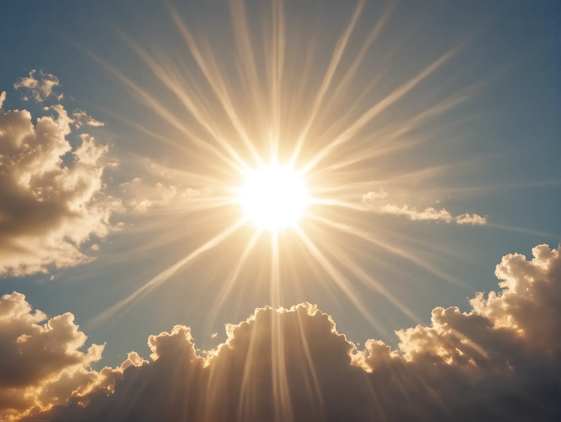 imagine a realistic photo of a sun shining in the sky

