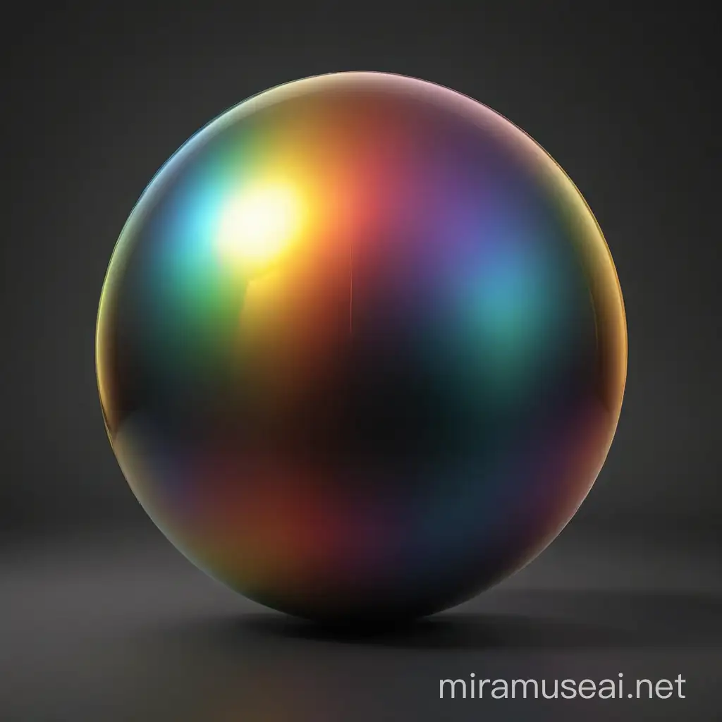 Vibrant Rainbow Metallic Sphere on Black Background