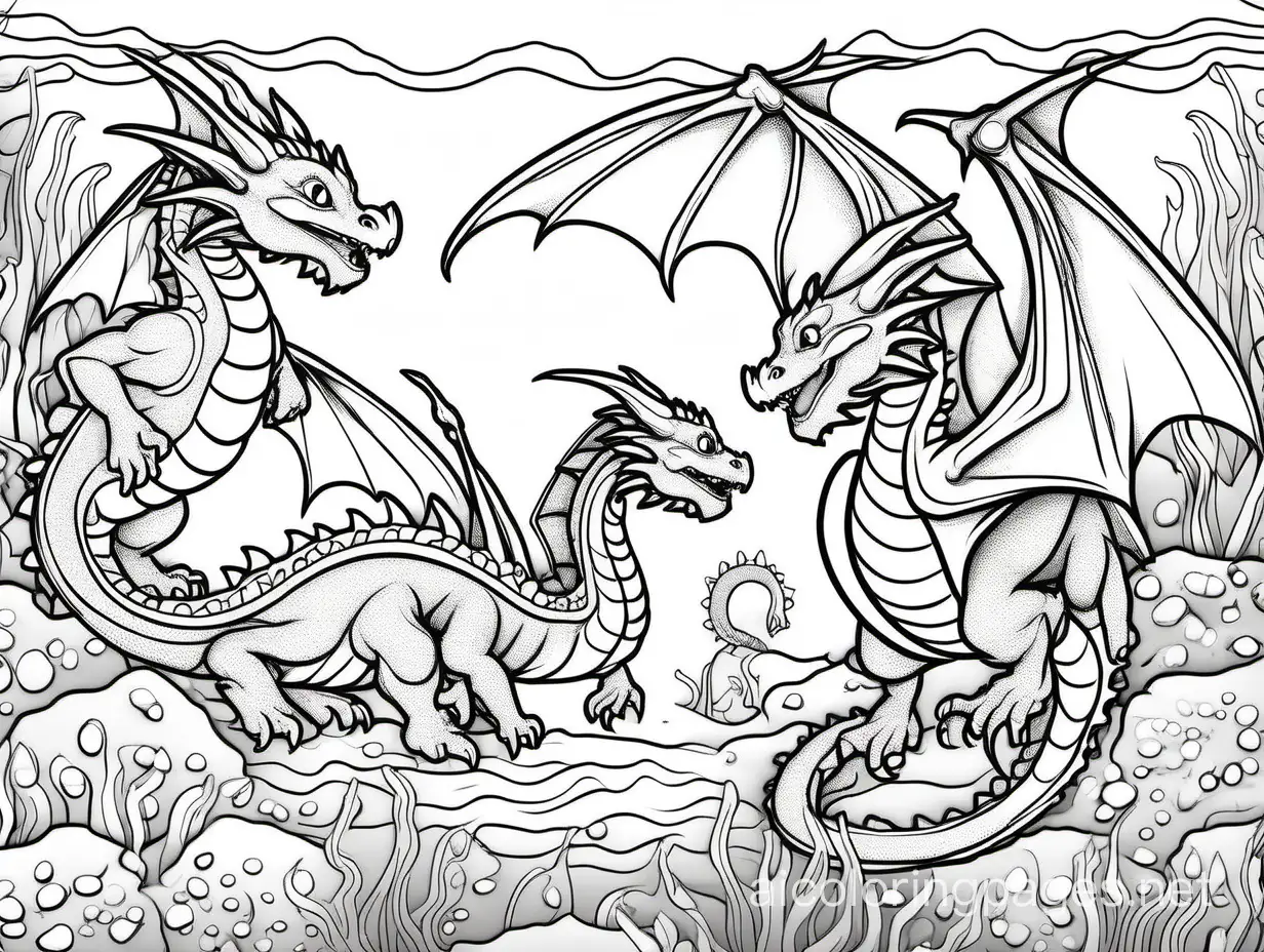 Underwater-Dragons-Coloring-Page-Simple-Line-Art-for-Kids