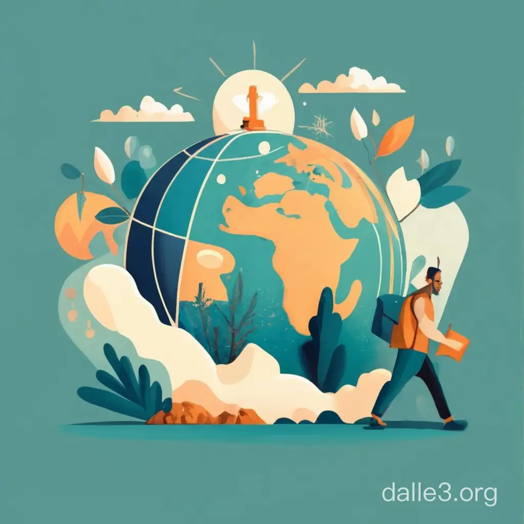 illustration about a missionary bring gospel to the world