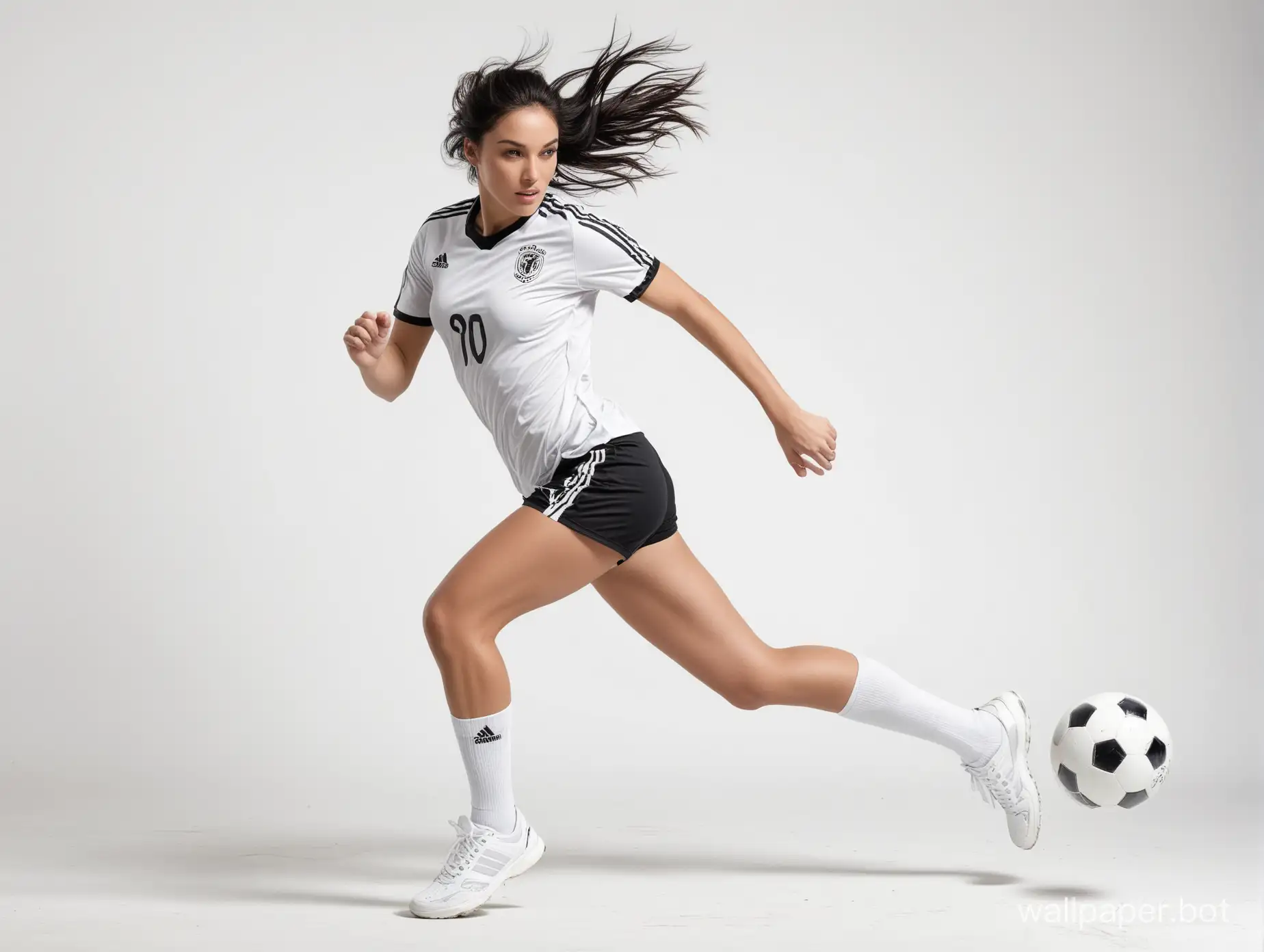 Young-Female-Soccer-Player-Dal-Gadot-Lookalike-in-Classic-Uniform-Scoring-Goal