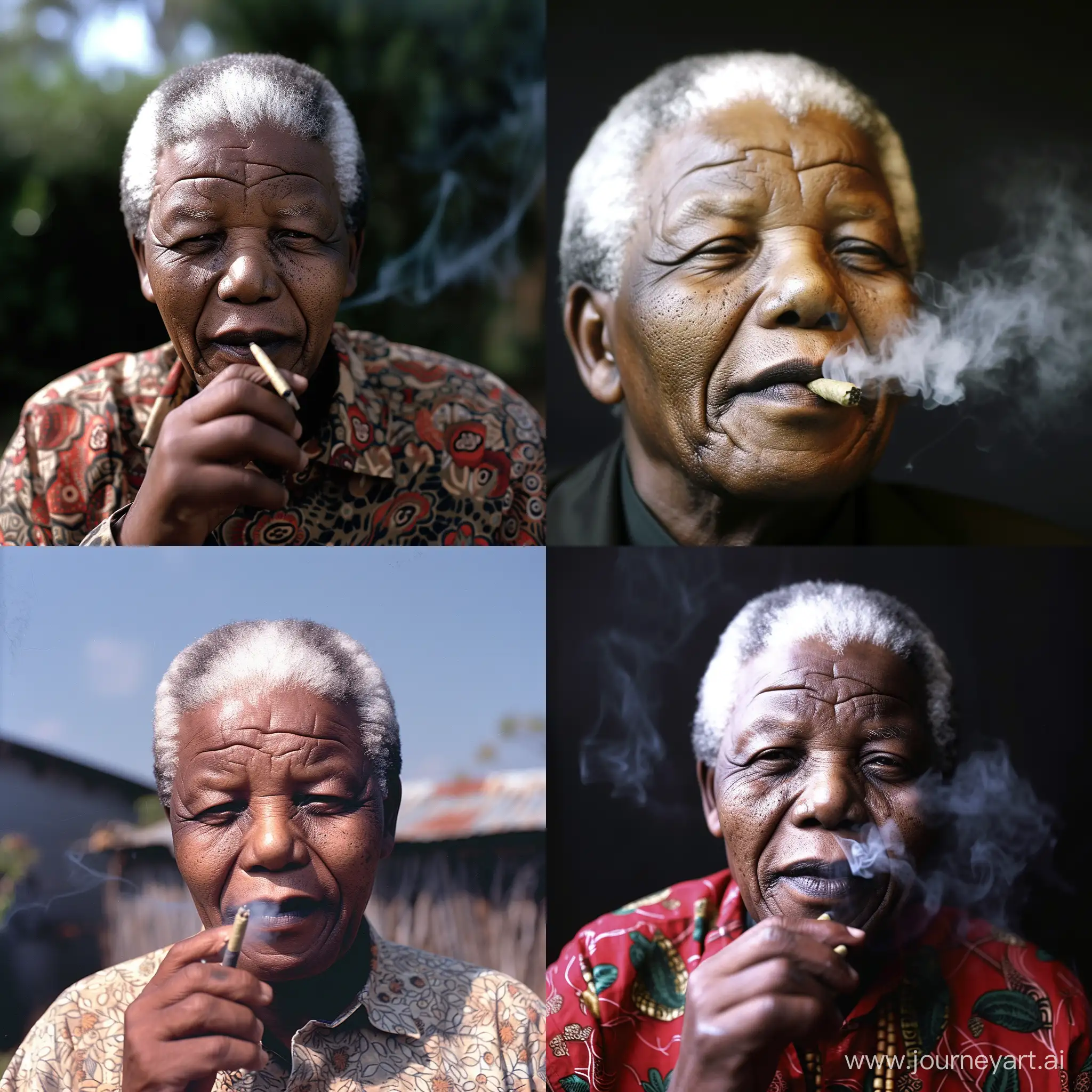 generate picture of nelson mandela smoking a joint