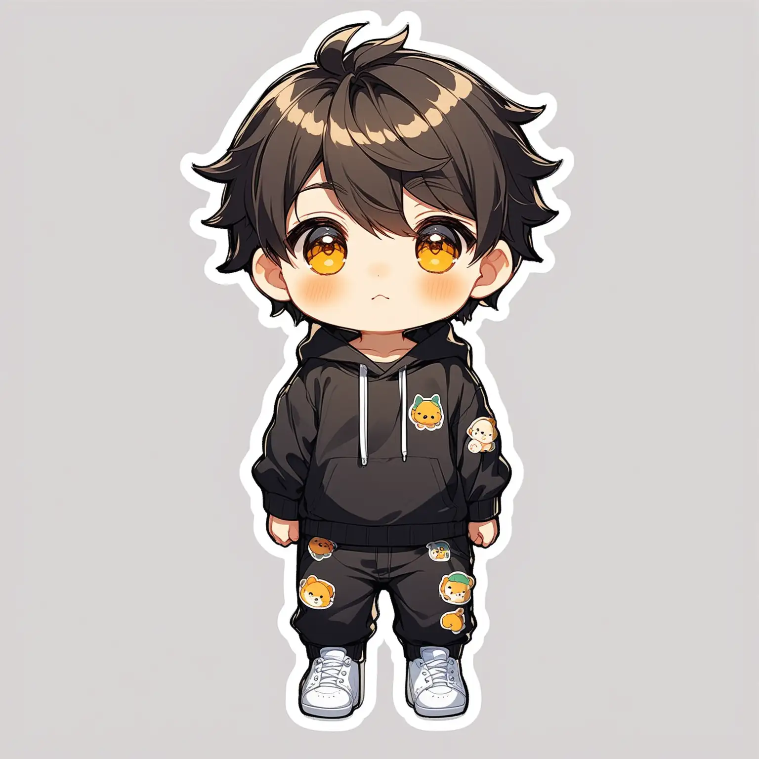 Adorable Full Body Sticker of a Boy on White Background