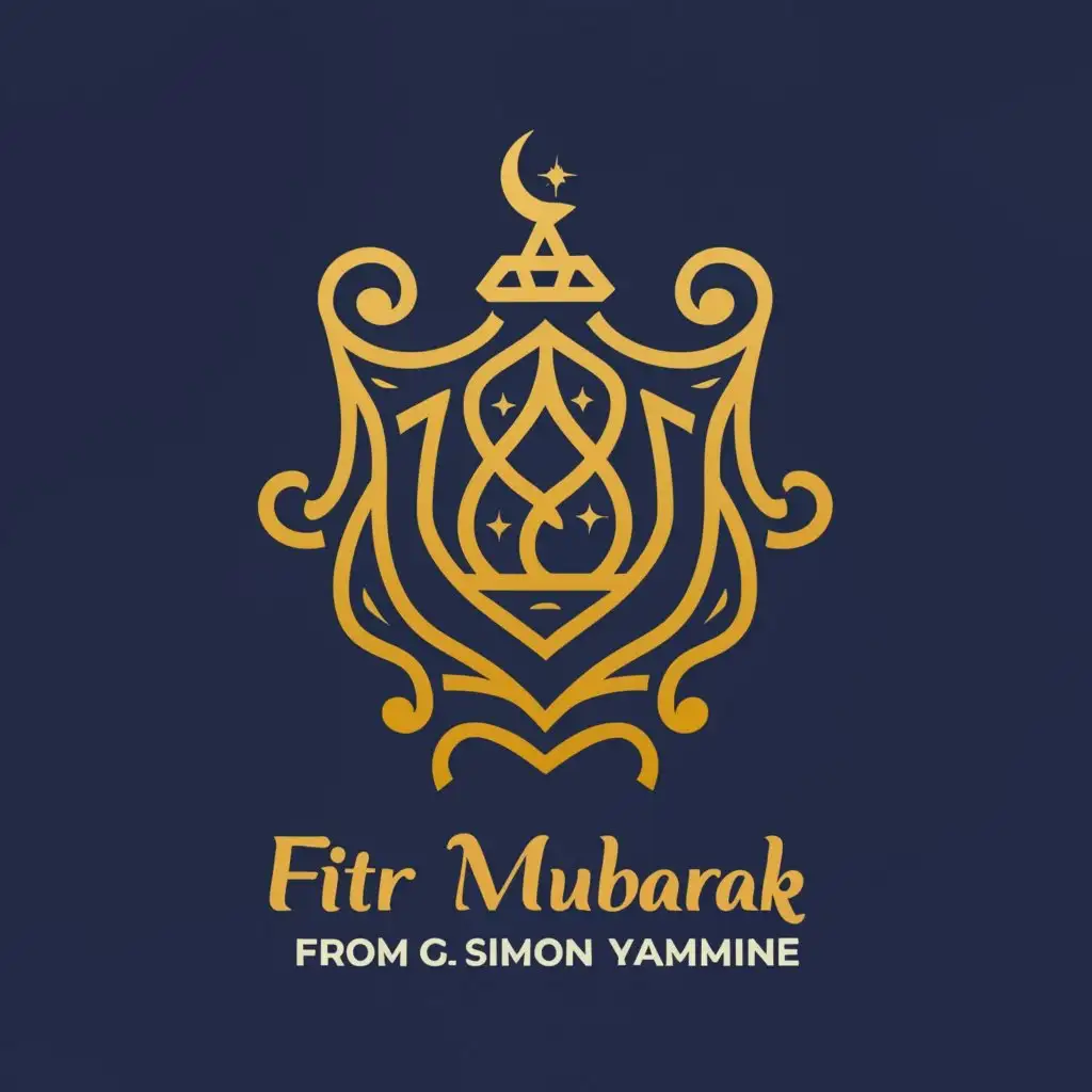 a logo design,with the text "Fitr Mubarak                                                               from G. Simon Yammine", main symbol:Aladdin Lamp
Heart
,complex,be used in Religious industry,clear background