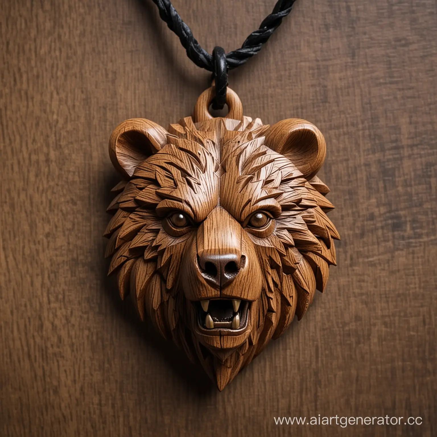 Witcher-Bear-School-Wooden-Bear-Head-Amulet