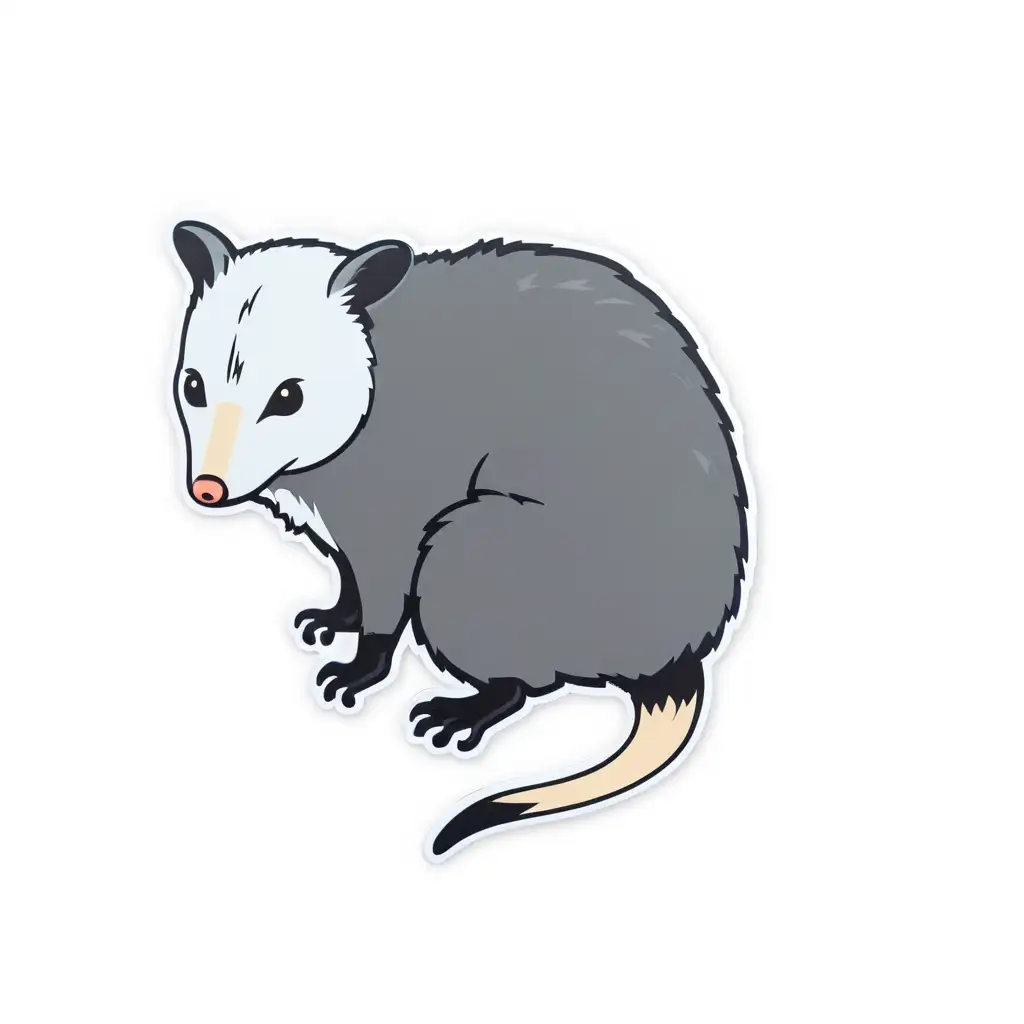 die cut sticker possum 