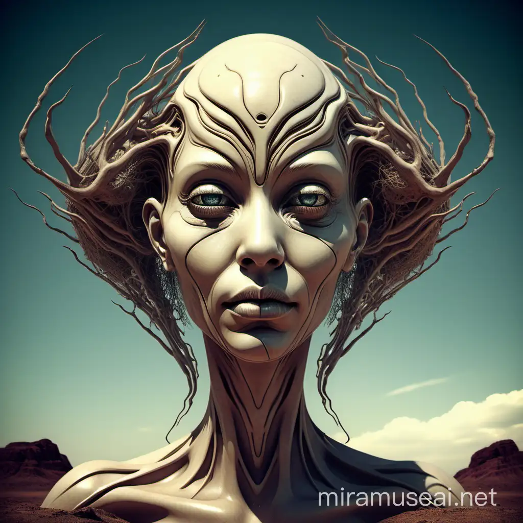 Surreal Natural Goddess in DiaguitaInspired Science Fiction Setting