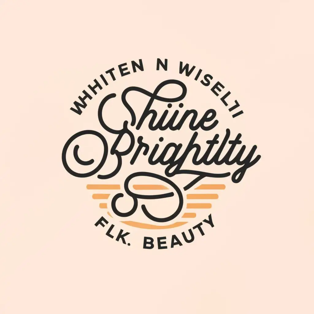 logo, “Whiten Wisely, Shine Brightly.”, with the text "FLK Beauty", typography, be used in Beauty Spa industry