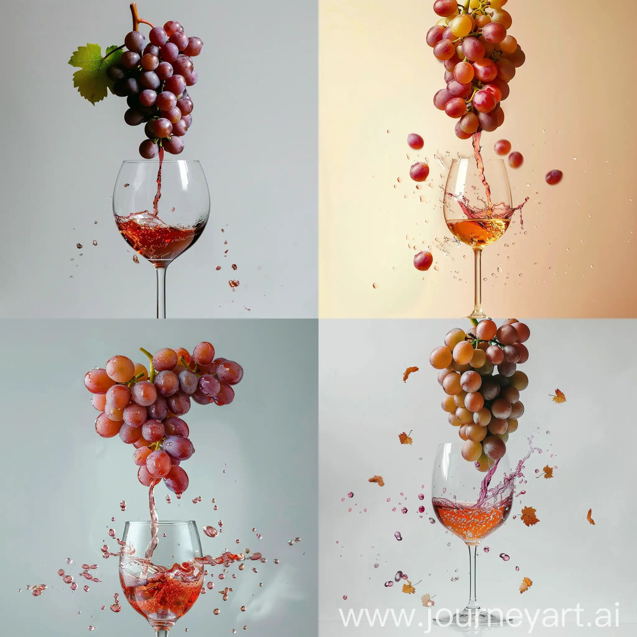 Flowing-Wine-Pouring-Over-Grapes-into-Glass