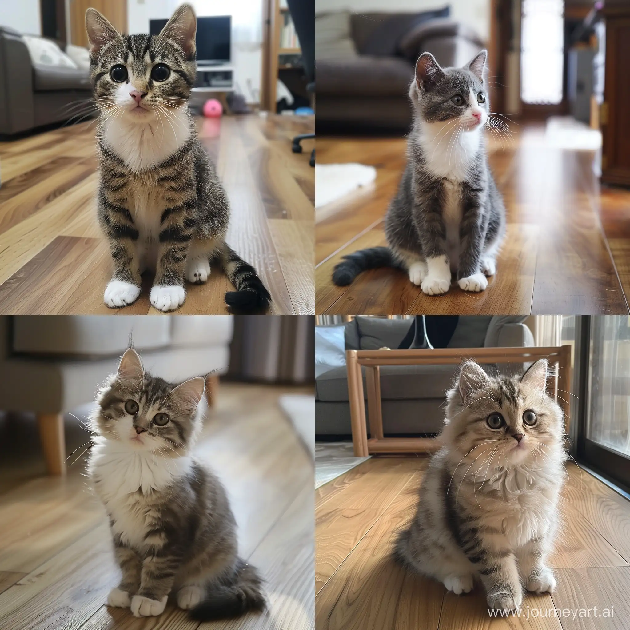 Adorable-SevenMonthOld-Chinese-Garden-Cat-in-Apartment-Living-Room