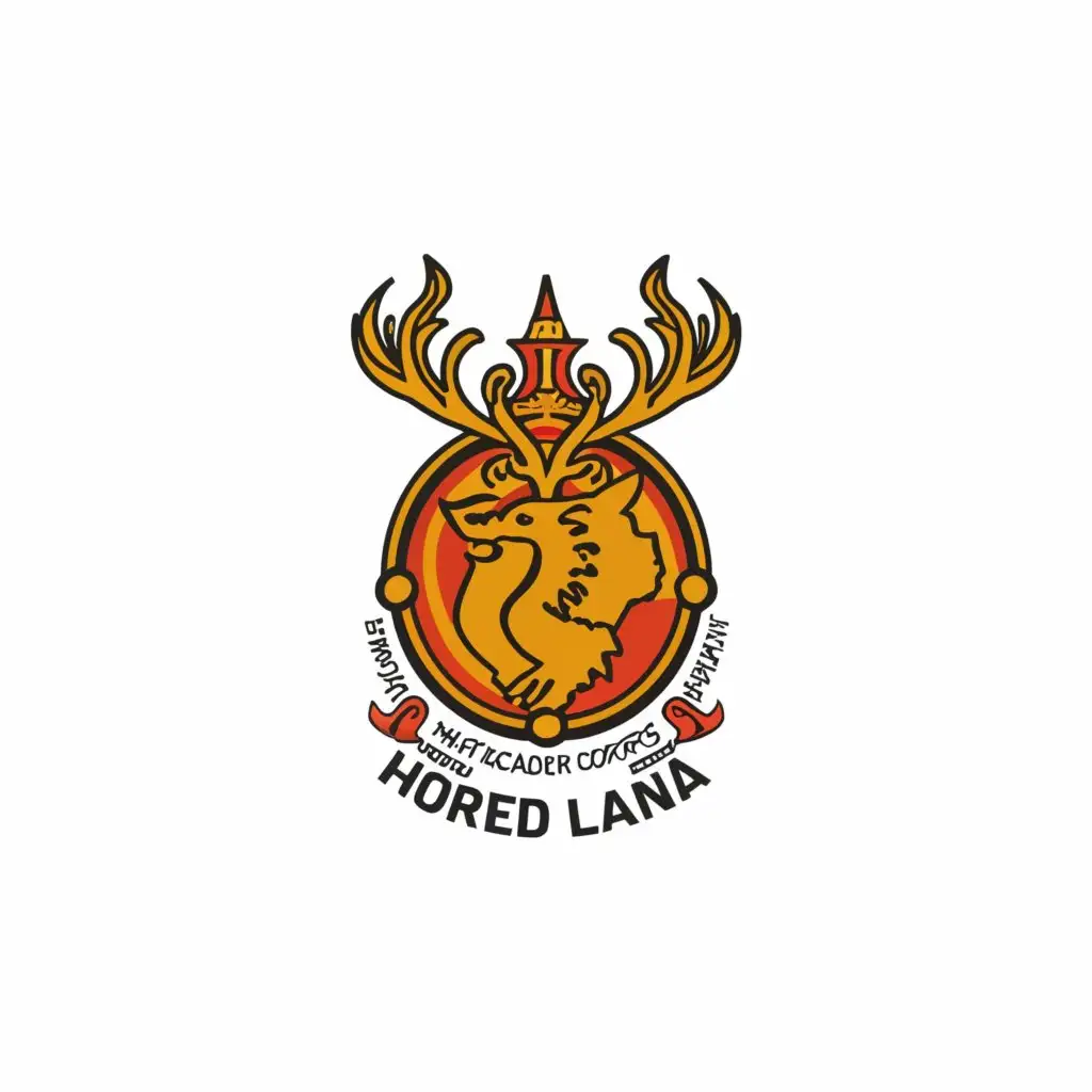 a logo design,with the text "National Cadet Corps Sri Lanka", main symbol:HORNED GONA,complex,clear background